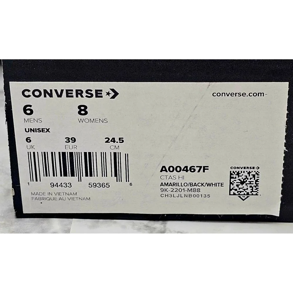 Converse CTAS Hi Amarillo Back White Women's Shoes Size 8 - Picture 10 of 10